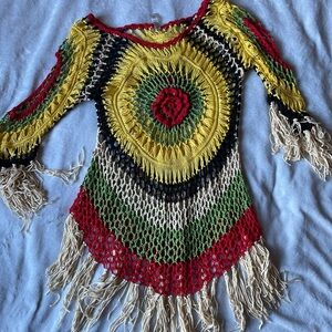 Amazing&Vibrant Rose Crochet Swim Coverup